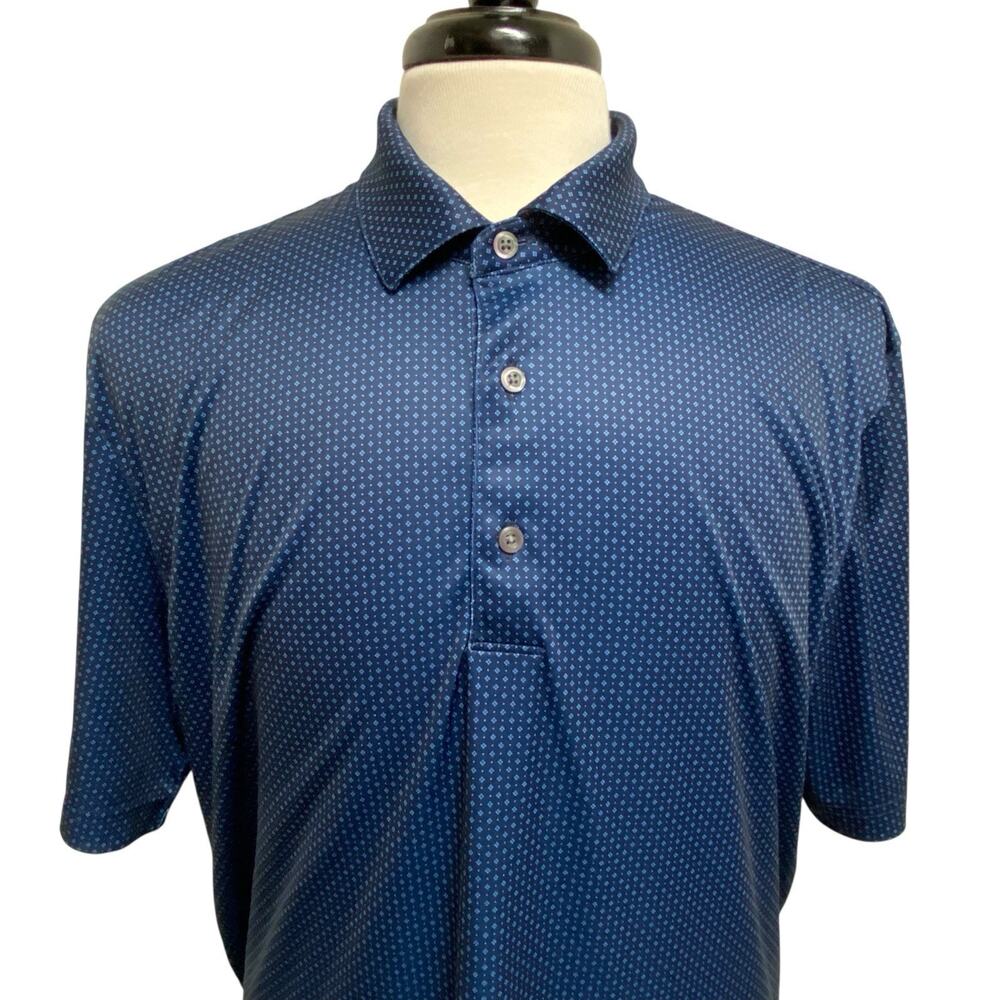 Greg Norman ML75 Golf Polo Shirt Men Extra Large XL Blue Abstract UPF50 Play Dry